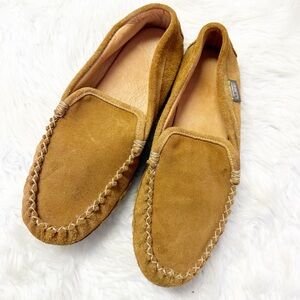 L.L.Bean Wicked Good Venetian Shearling Slippers Women’s 11 Brown Suede
